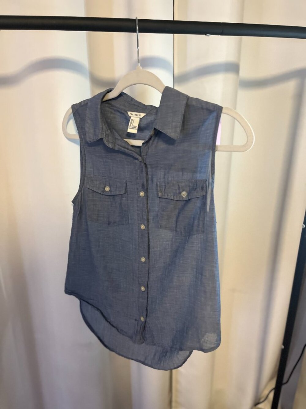 Denim Button Top